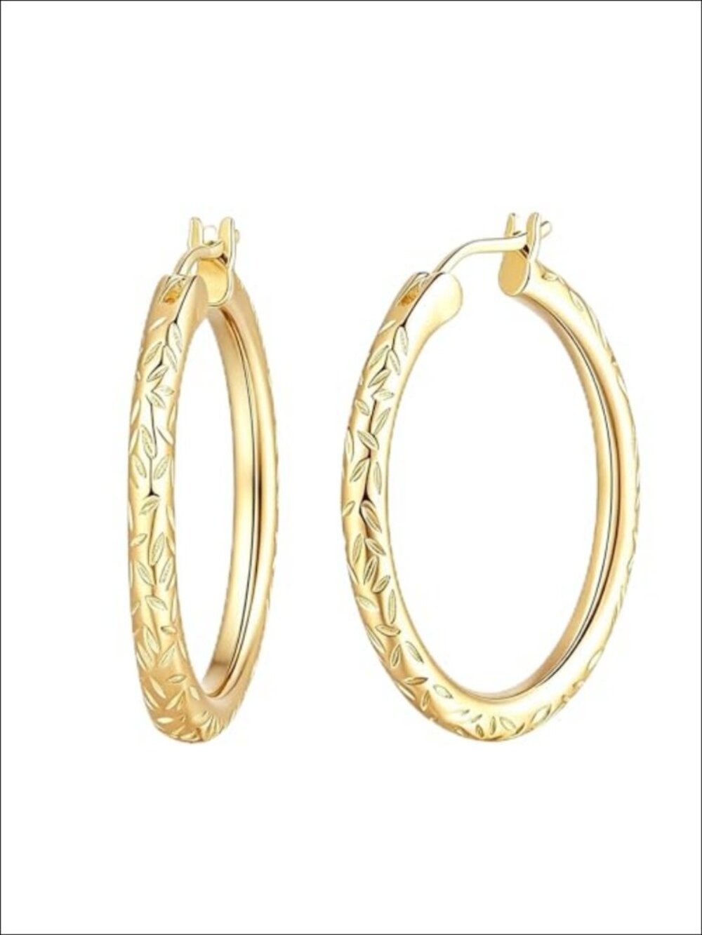 14k Gold Plated Hoop Earrings Classic Daily Wear Jewelry 25mm-40mm